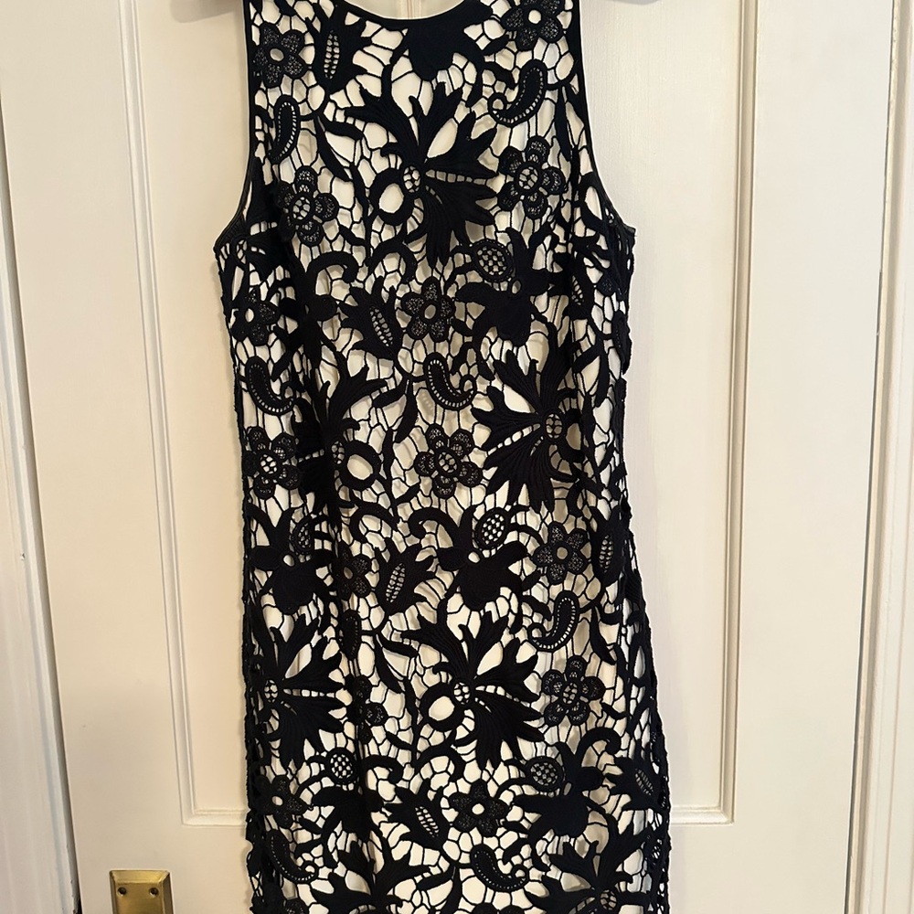 Elegant Navy Lace Sheath Dress